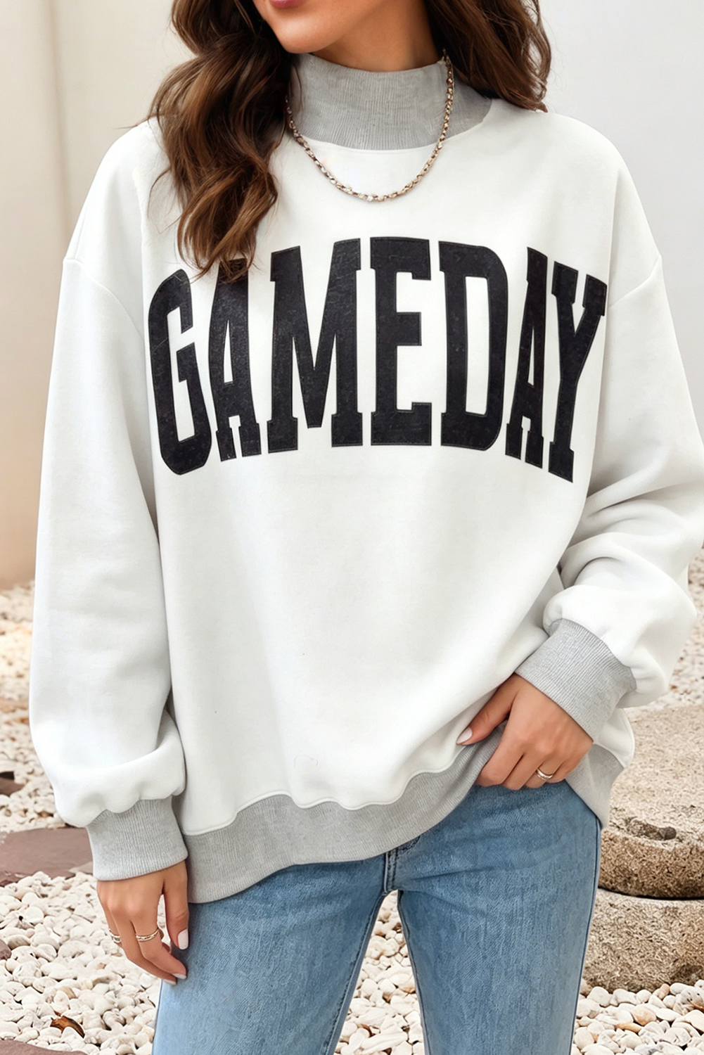 Little Daisy Closet Football Reversible Mock Neck Sweatshirt