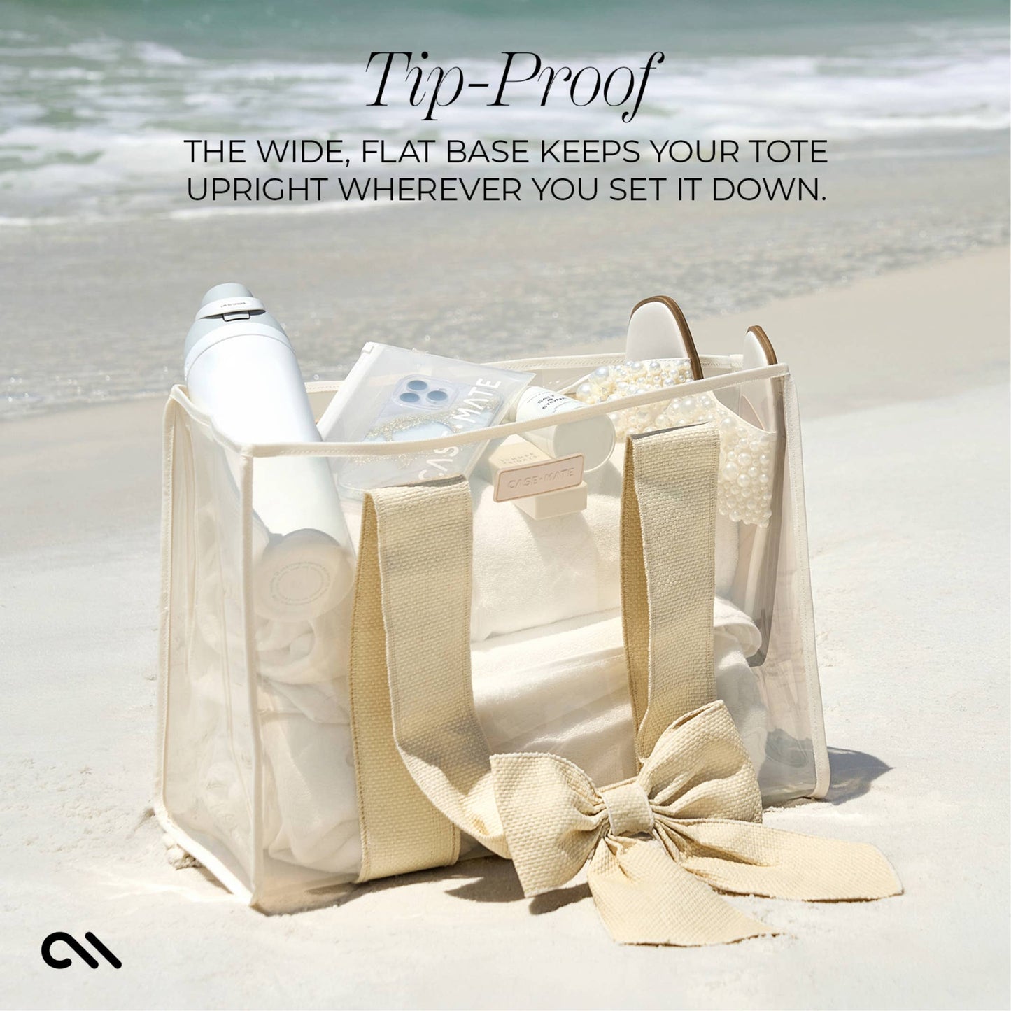 Case-Mate - Case-Mate Ecru Raffia Bow Jelly Tote Bag