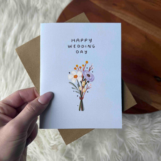 Big Moods - "Happy wedding day" Wedding Cute Bouquet Card