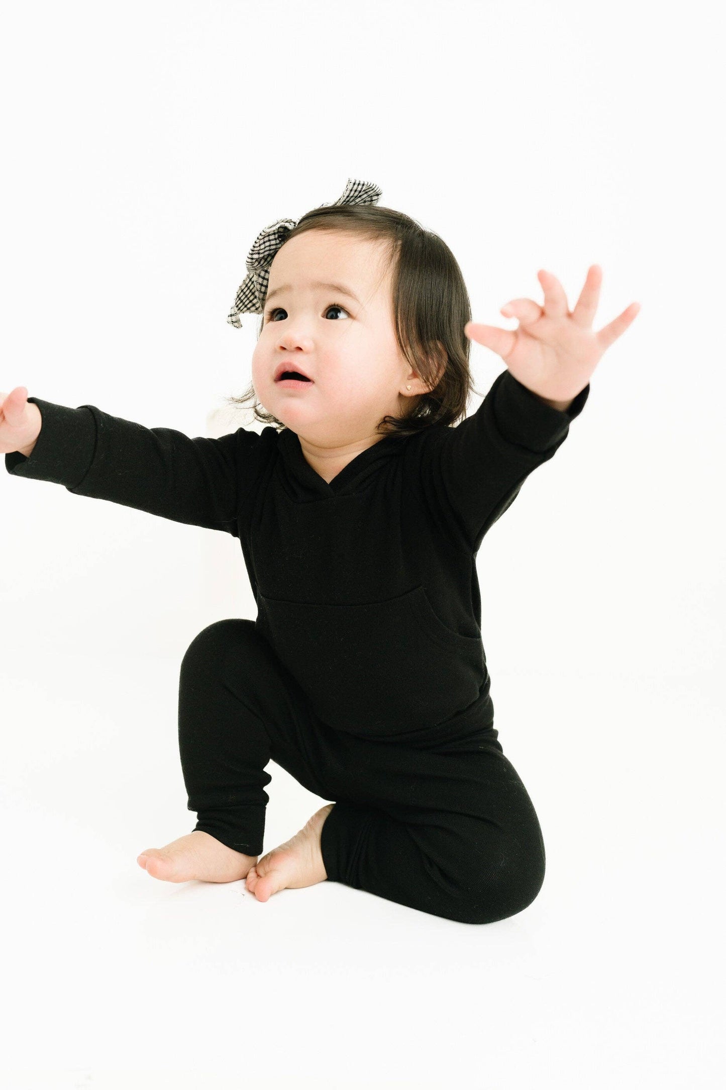 Black Hoodie Bodysuit Set
