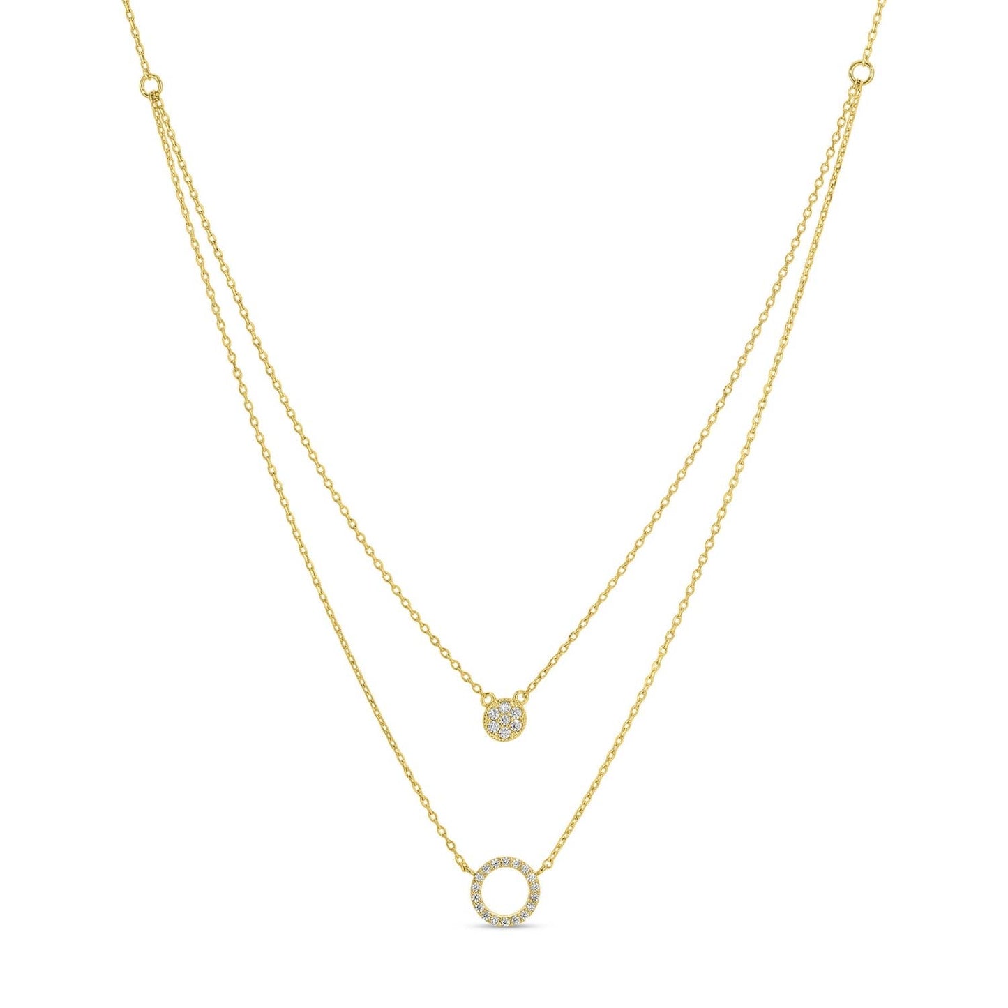 Splendid Iris - Round Pavé Double Appeal Necklace