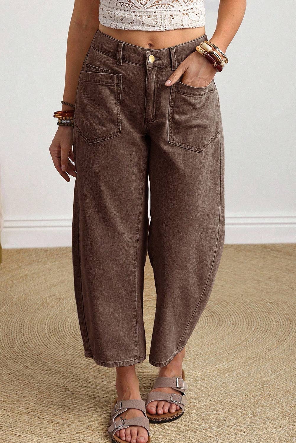 Little Daisy Closet  Ankle-length Barrel Jeans
