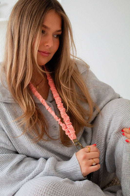 Shop Andi - Coral Gingham Lanyard