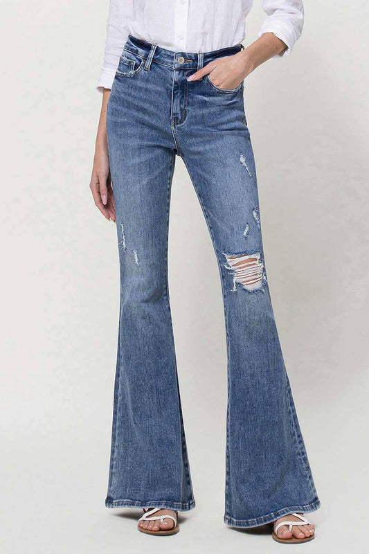 VERVET HIGH RISE LONG FLARE JEANS