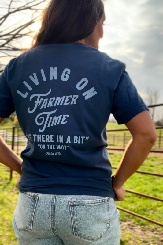 Kelso & Company - Living On Farmer Time Graphic Tee in Midnight