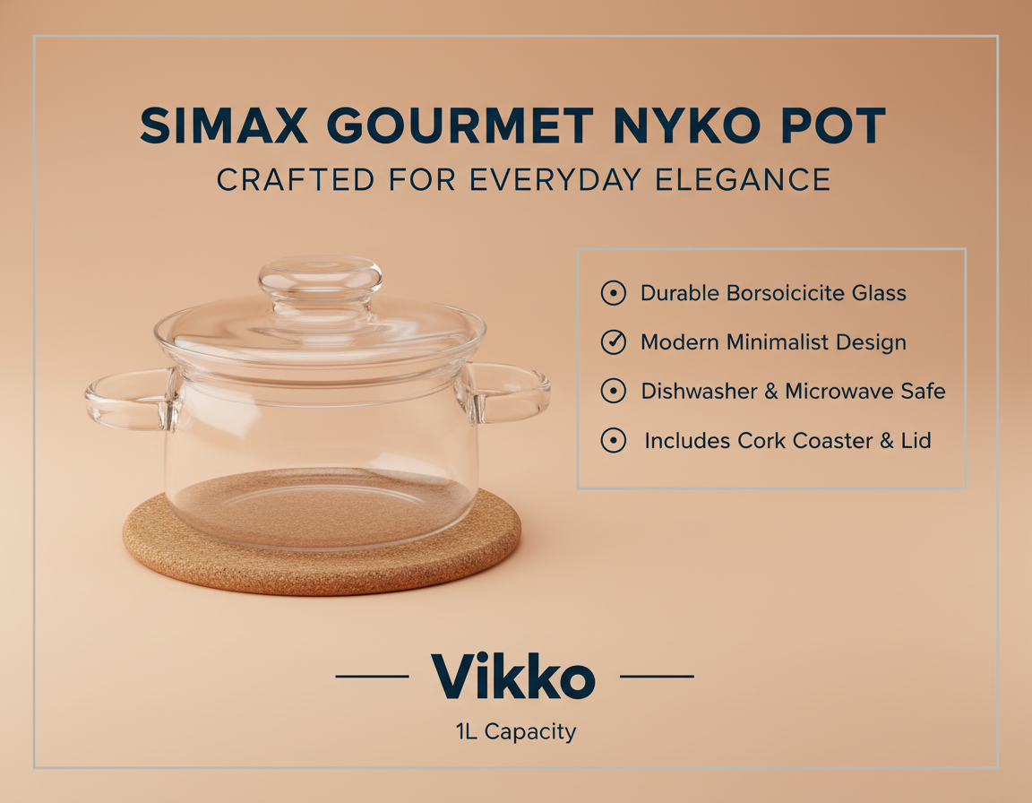 Simmer/Nyko Pot w/Cork Coaster & Lid 1L