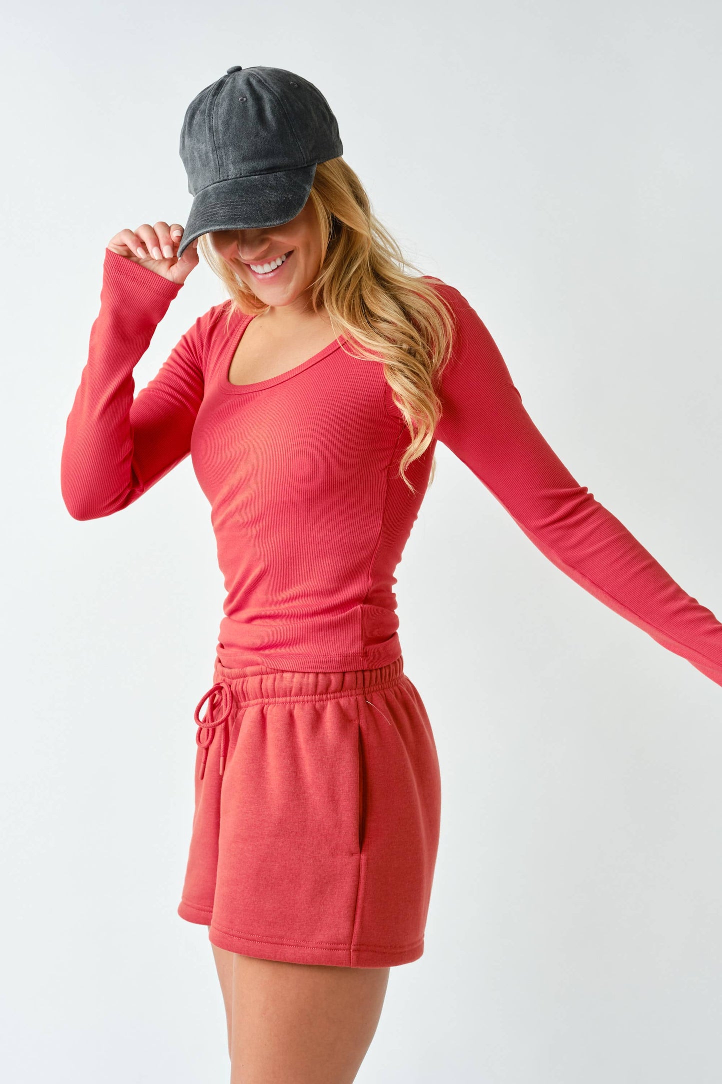 Mono B - CoreClassic Micro-Ribbed Built-In Bra Long Sleeve Top