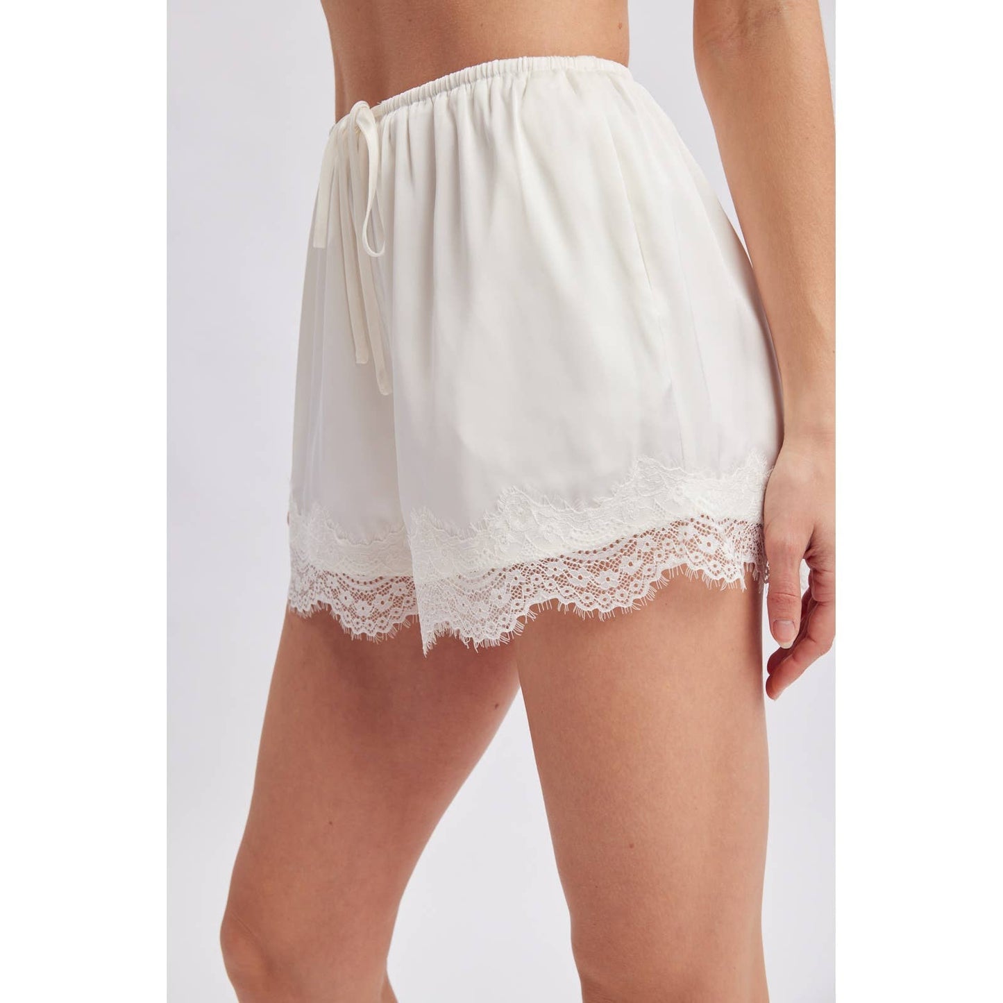 Wishlist Apparel Scallop Trim Satin Shorts