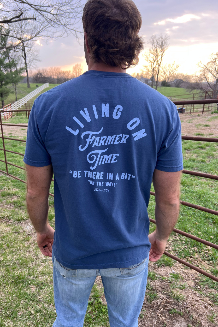 Kelso & Company - Living On Farmer Time Graphic Tee in Midnight