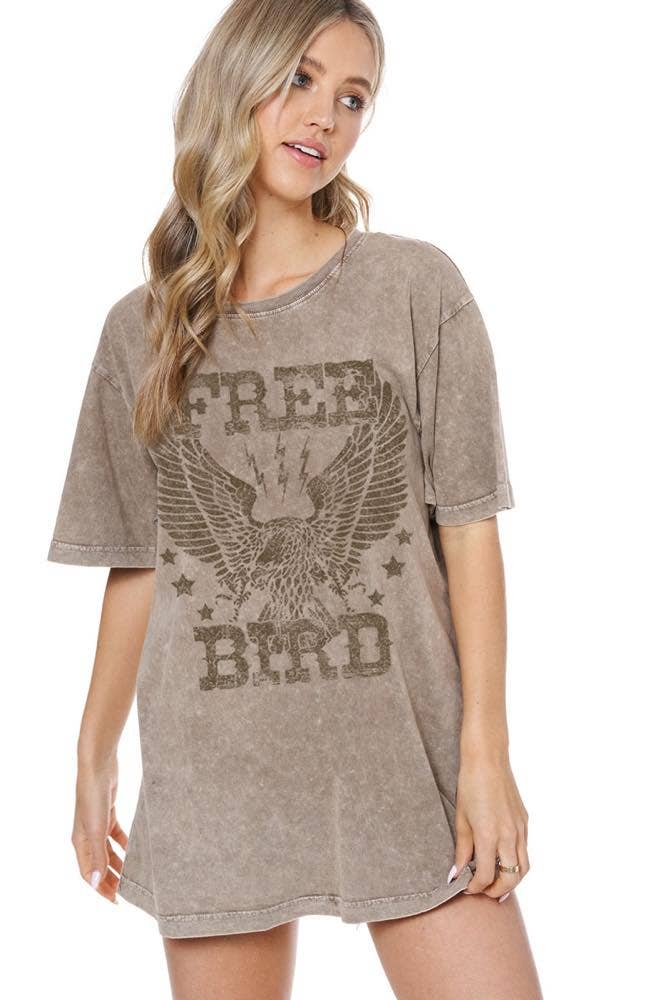Free Bird Eagle Vintage Boyfriend Fit Tee