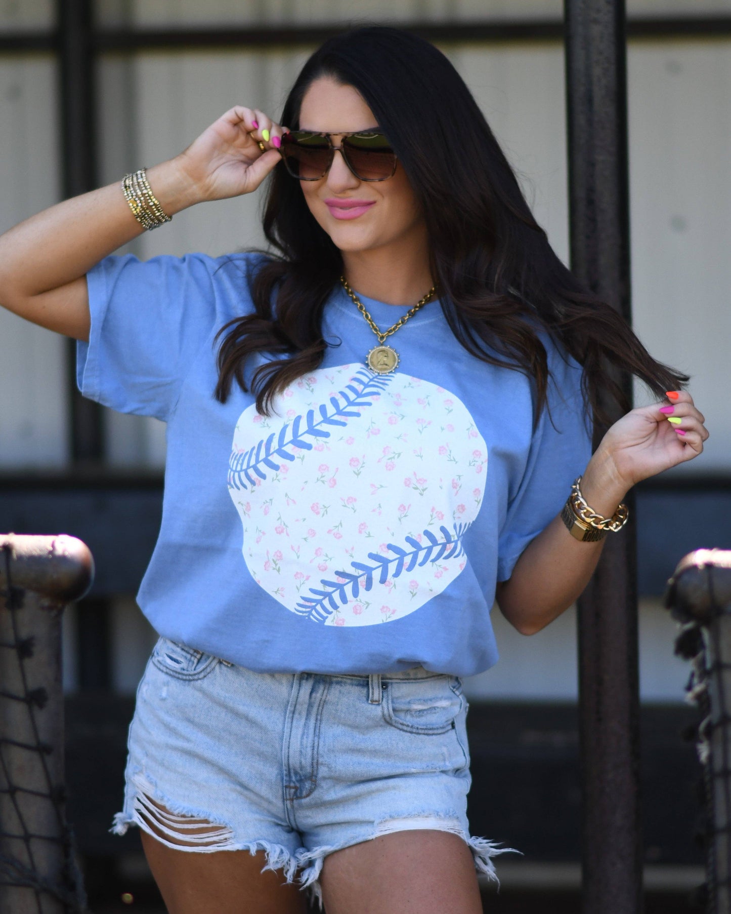 P&PD Wholesale - Dainty Florals Baseball Tee