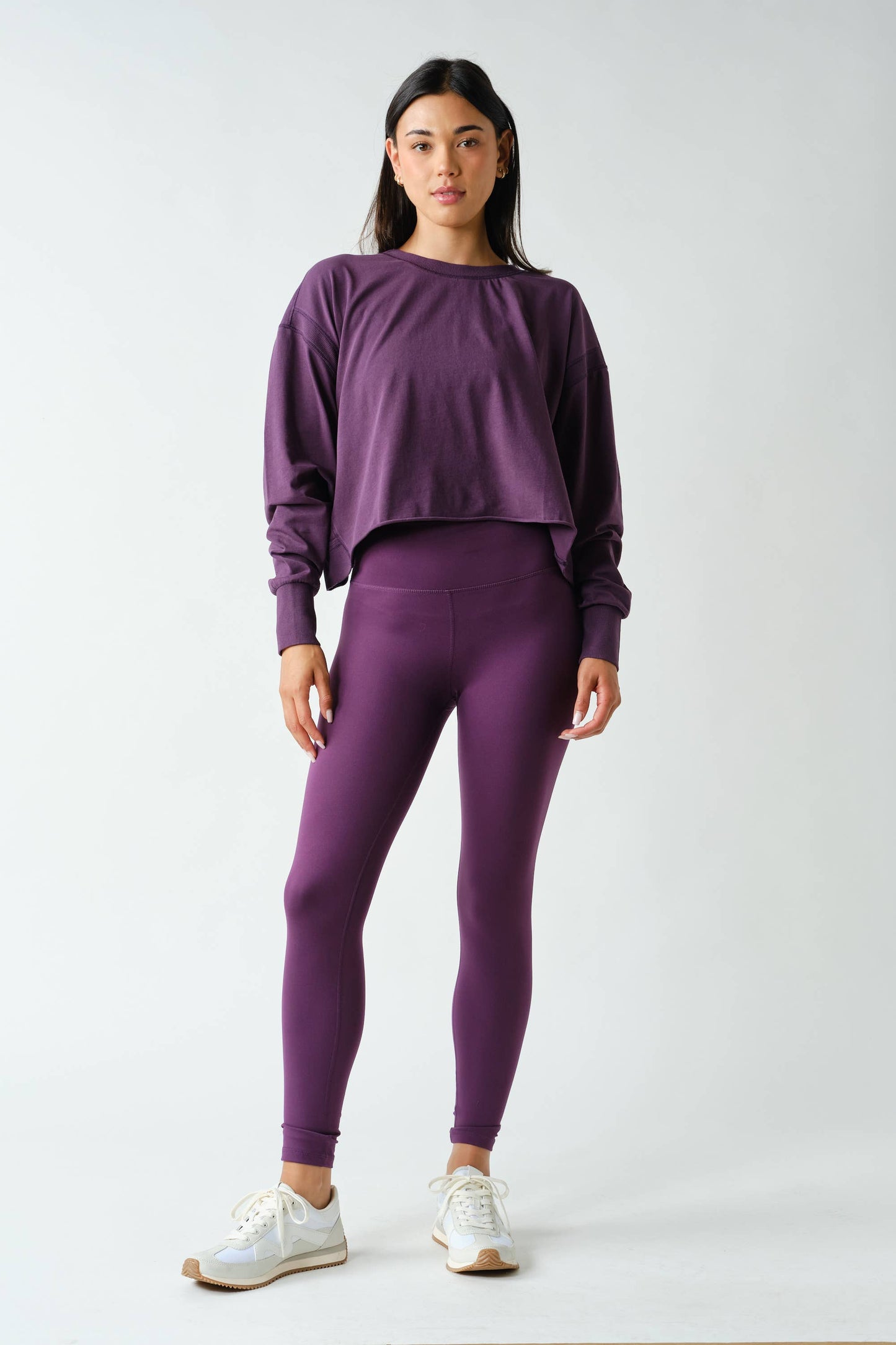Mono B - Crescent Pima Cotton Open Back Long Sleeve Tee