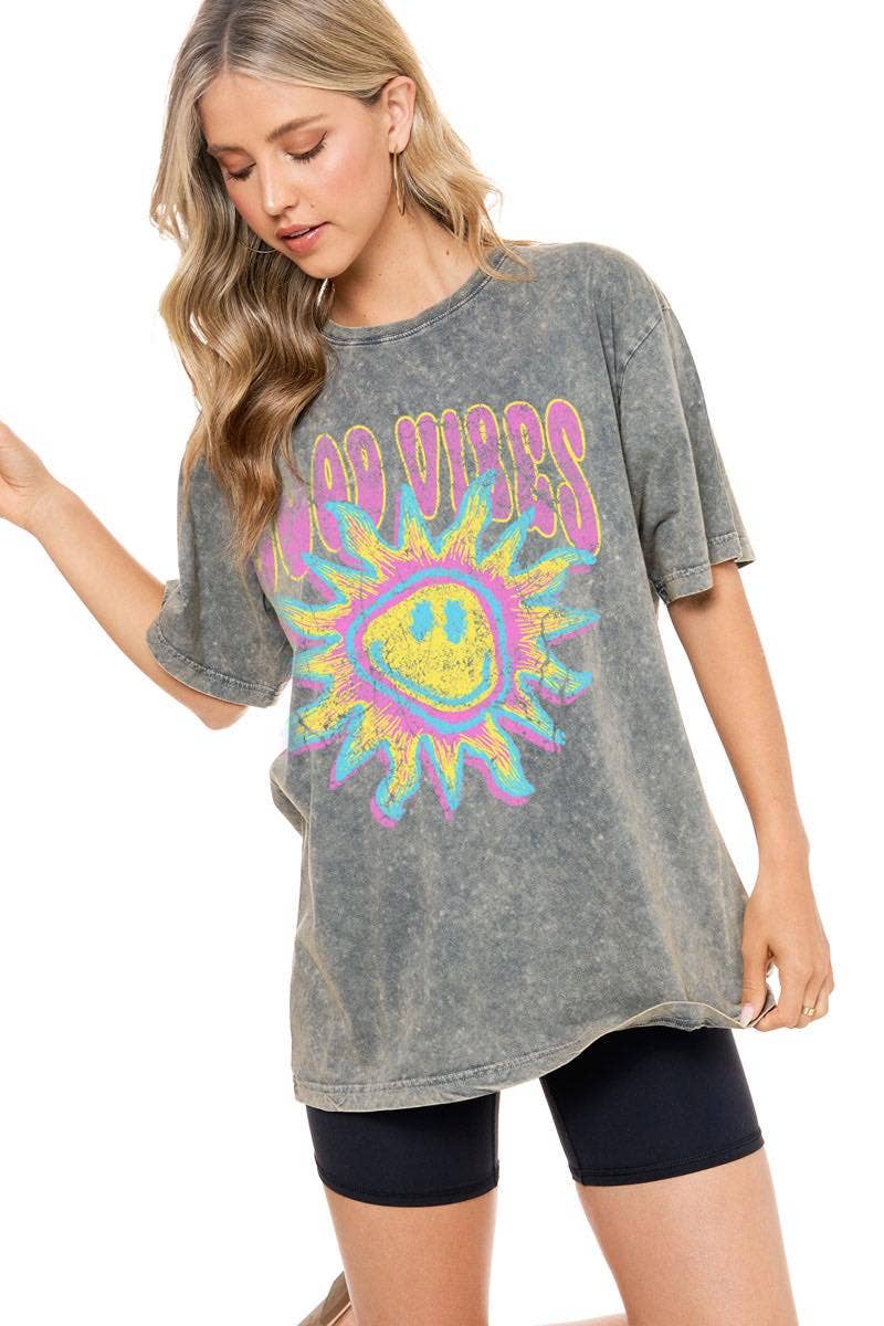 Good Vibes Sunshine  Boyfriend Tee