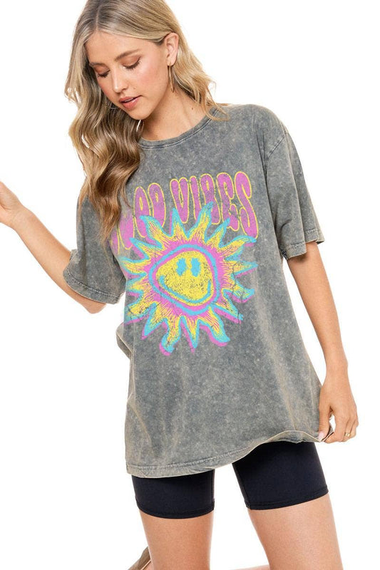 Good Vibes Sunshine  Boyfriend Tee