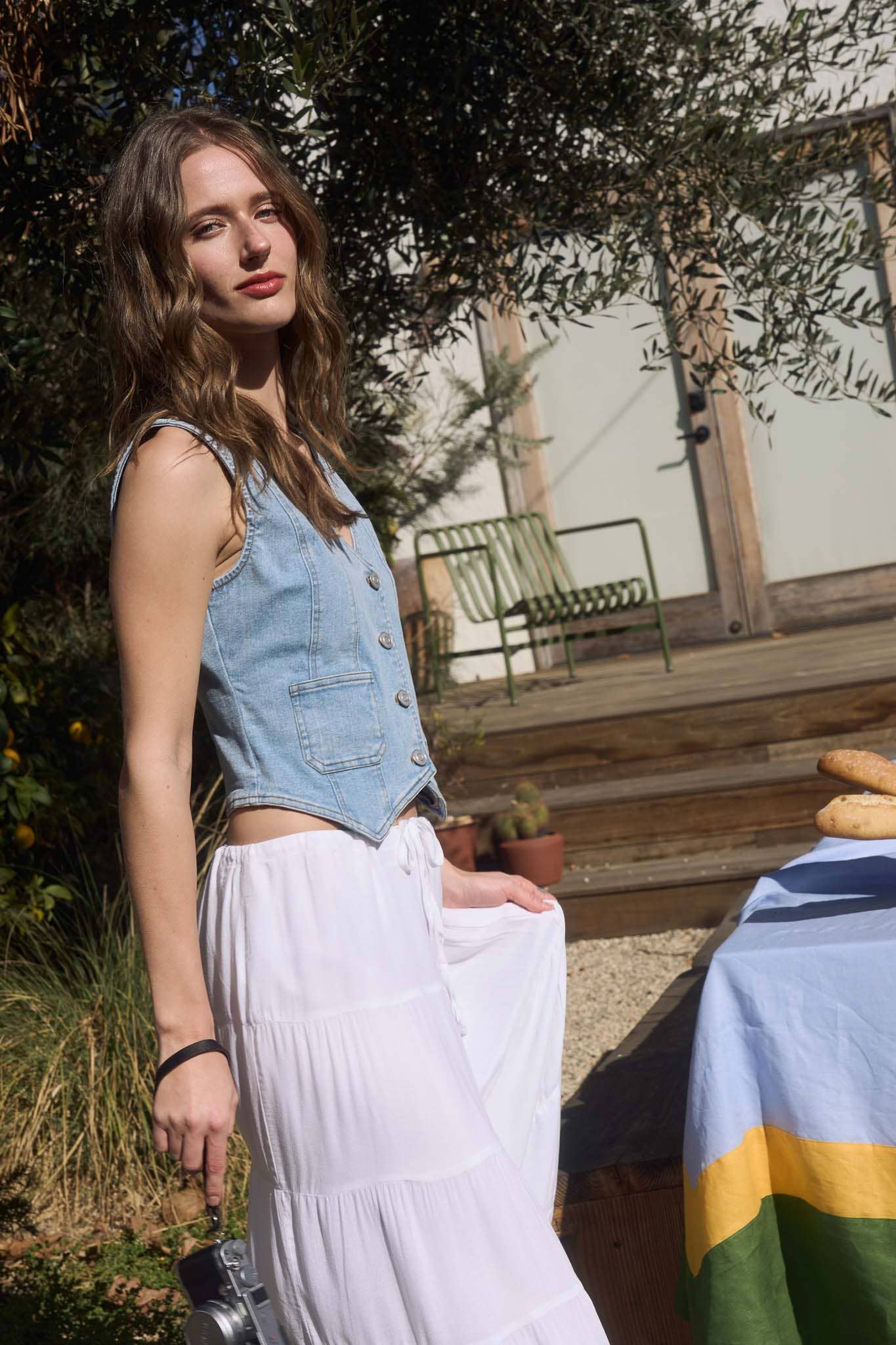 V Beck Button Down Denim Best