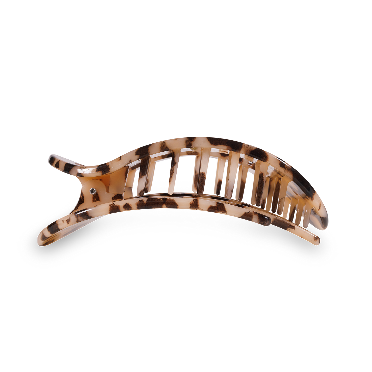 TELETIES  Round Flat Clip Large Blonde Tortoise