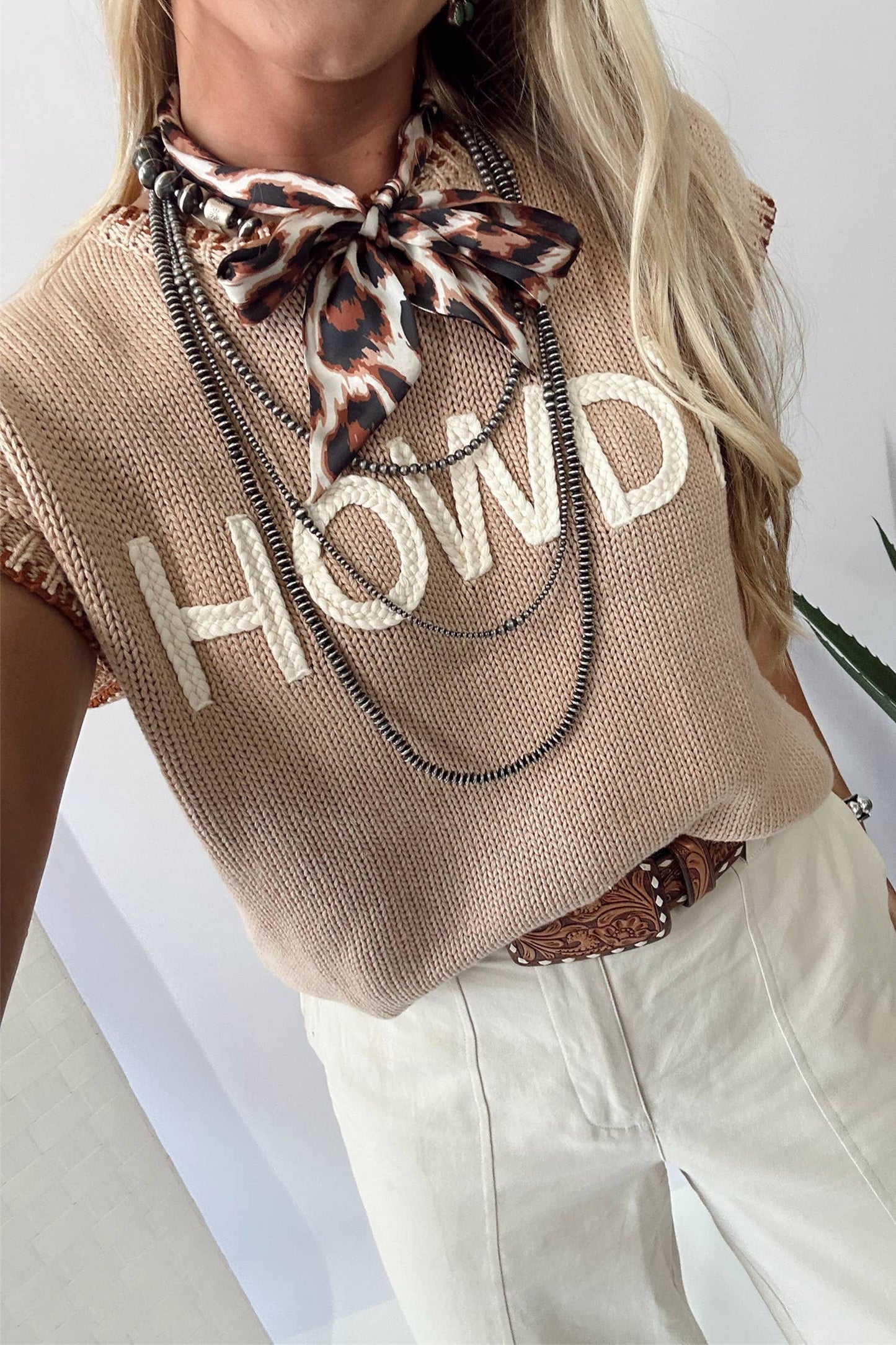 Western Howdy Round Neck Top
