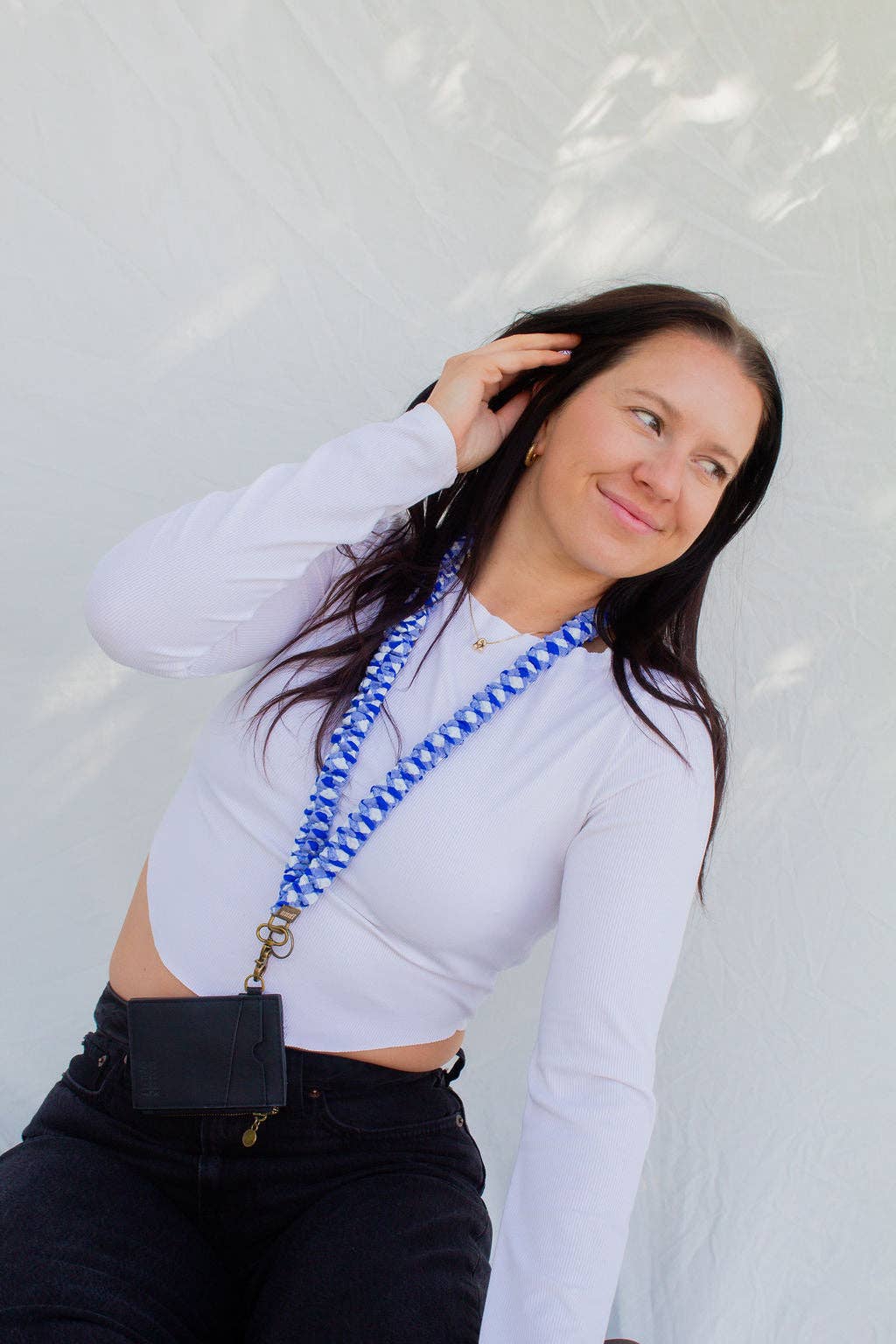 Shop Andi - Royal Blue Checkered Lanyard