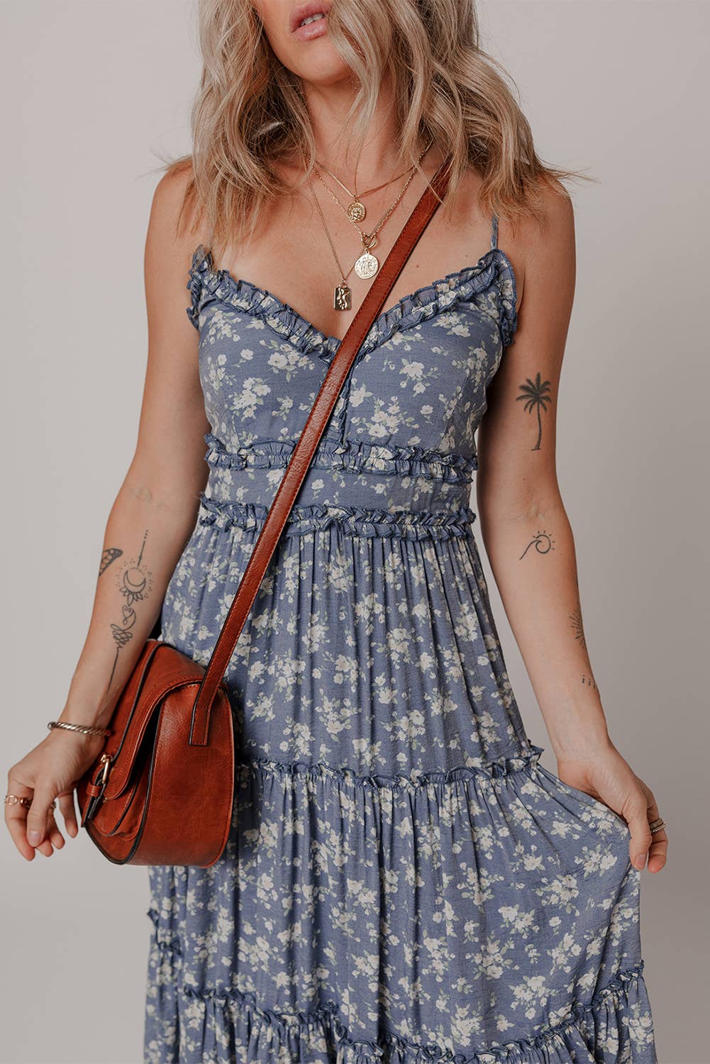 Floral Spaghetti Strap Midi Dress