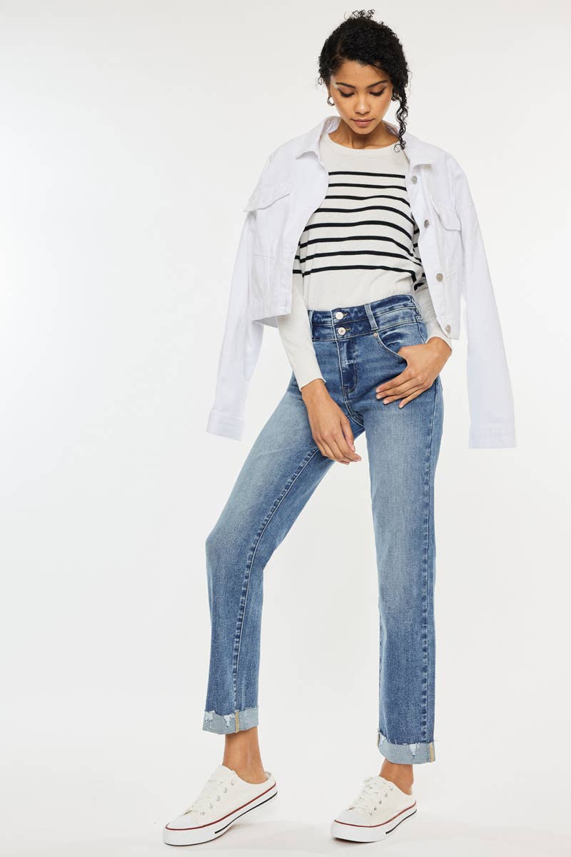 KanCan High Rise Slim Straight Leg