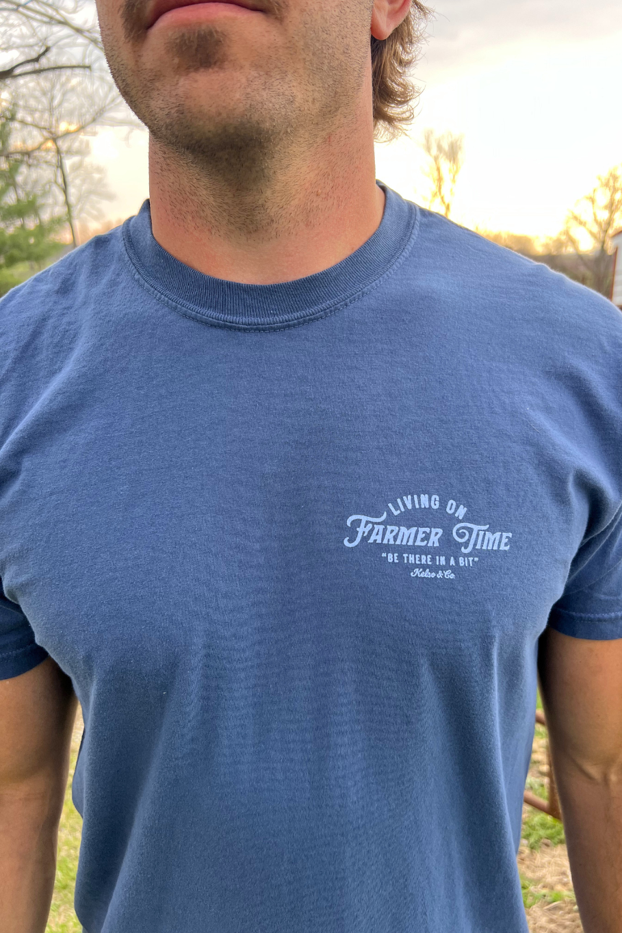 Kelso & Company - Living On Farmer Time Graphic Tee in Midnight