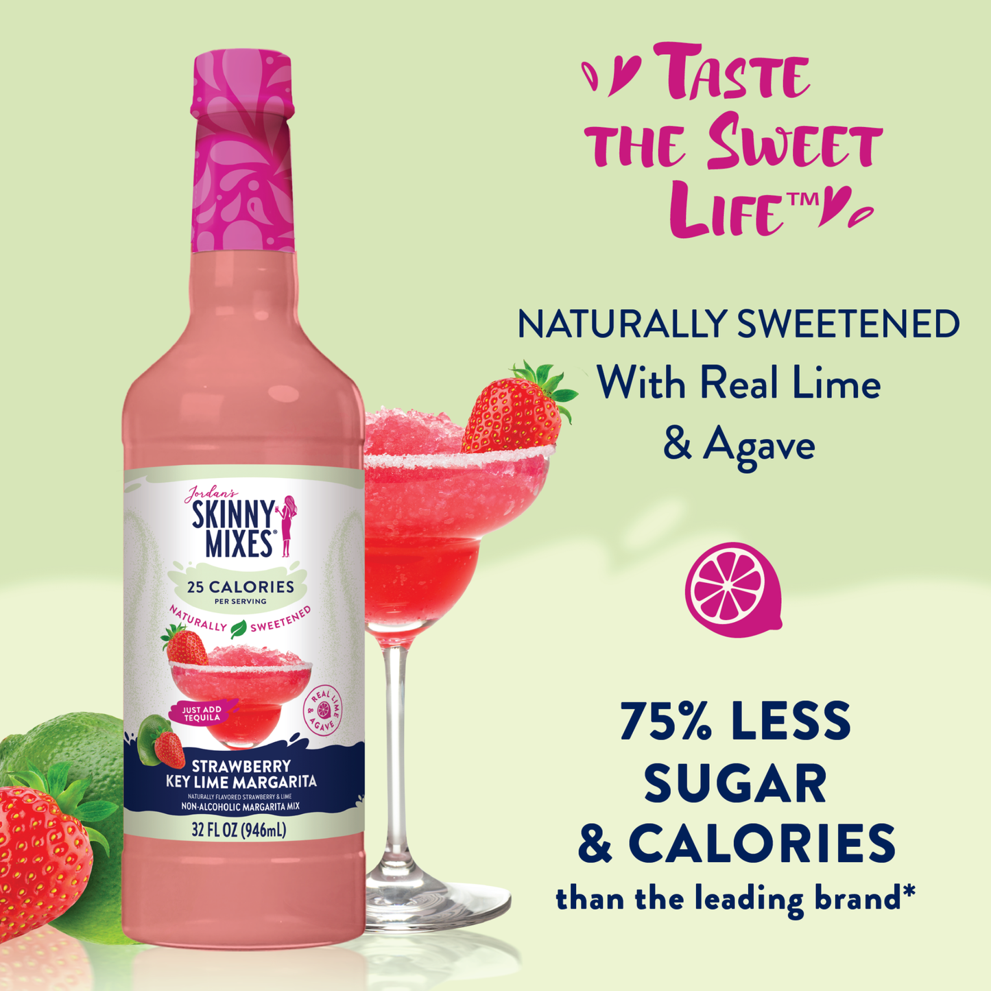 Jordan's Skinny Mixes - Natural Strawberry Key Lime Margarita