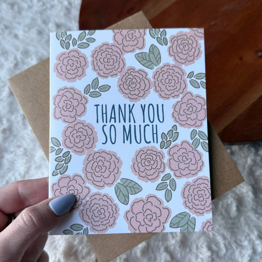 Big Moods - "Thank you so much" Floral Pattern Appreciation Card