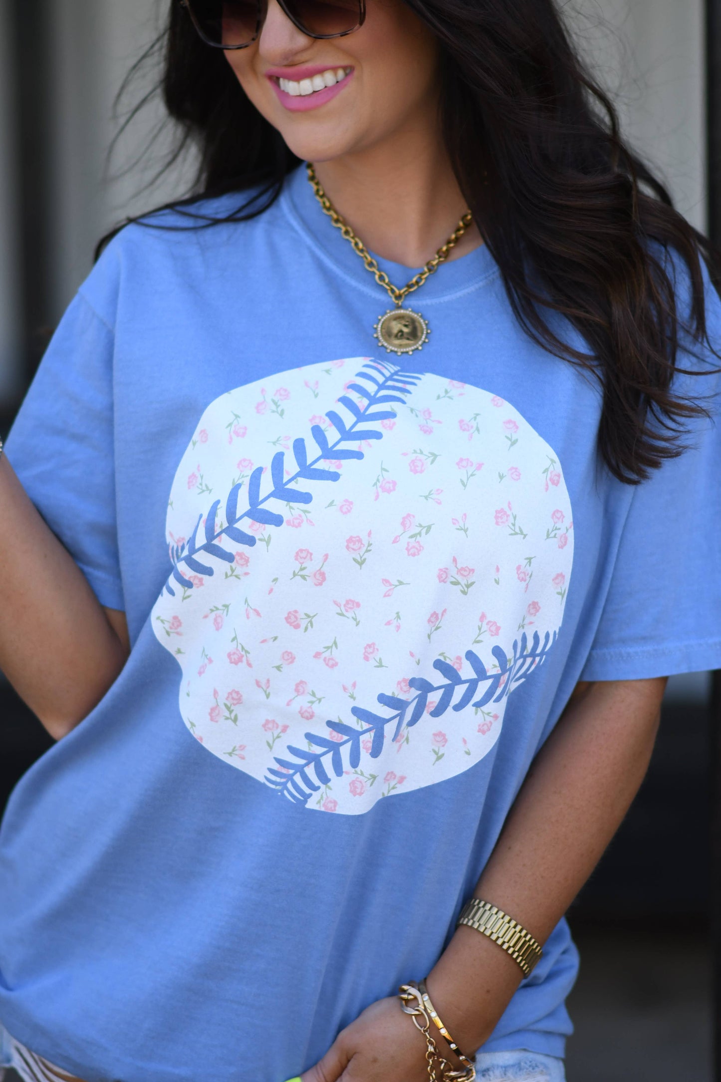 P&PD Wholesale - Dainty Florals Baseball Tee