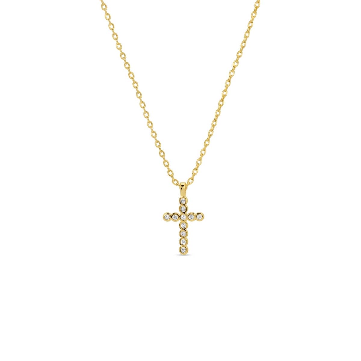 Splendid Iris - Delicate Cz Cross Pendant