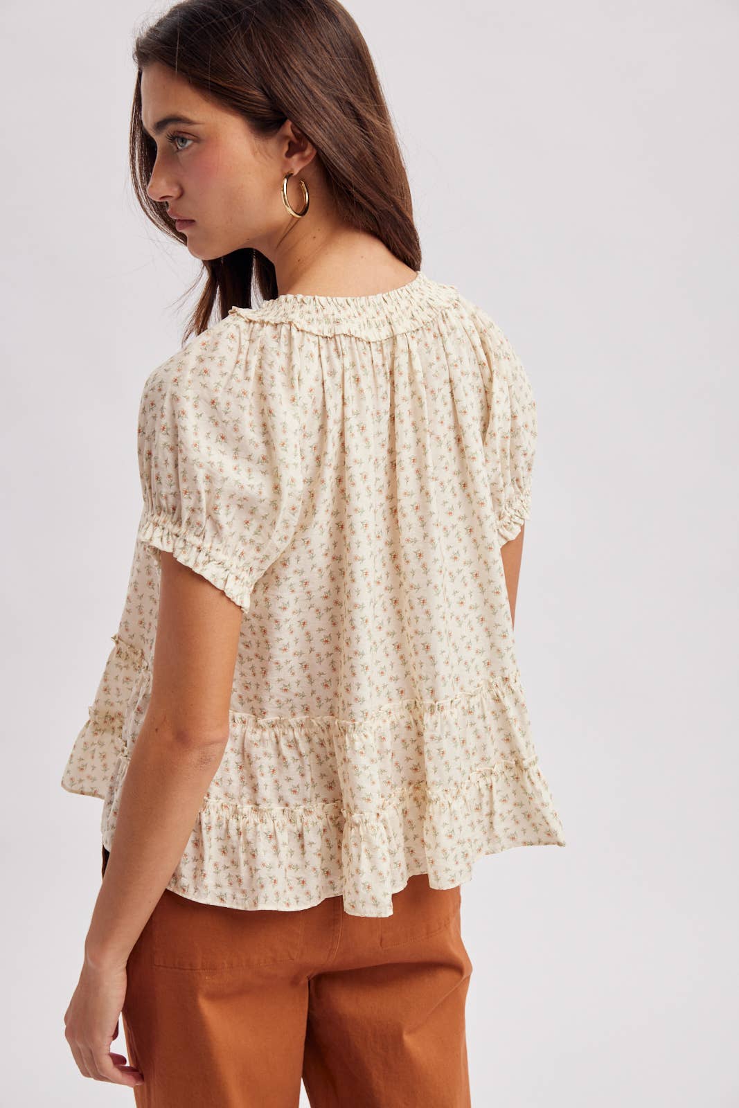 Wishlist Tie Neck Floral Blouse