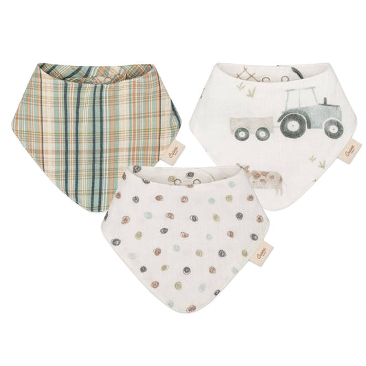 Crane Baby - Charlie 3-pc. Tractor Bib set
