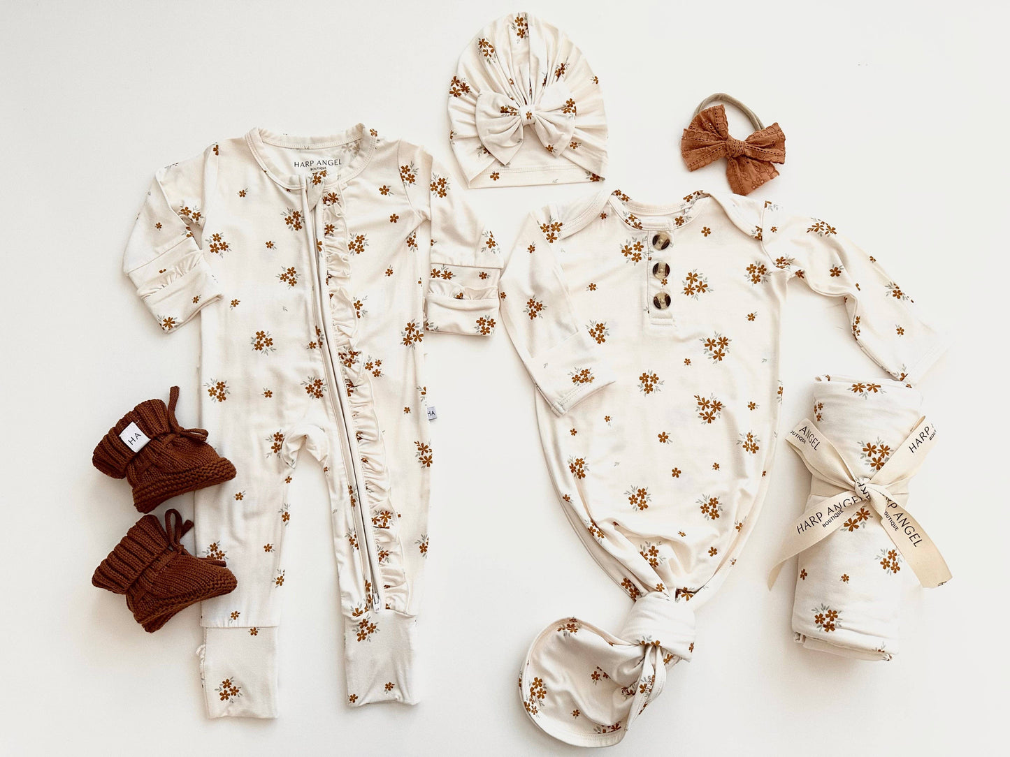 Ruffle Zipper Caramel Bloom