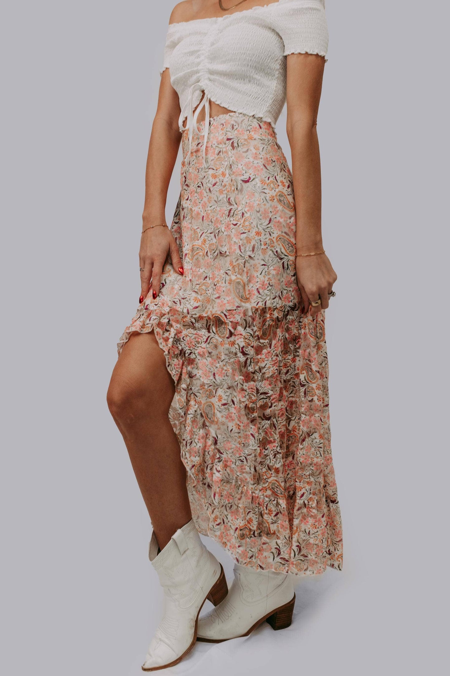 Floral Paisley Maxi Skirt