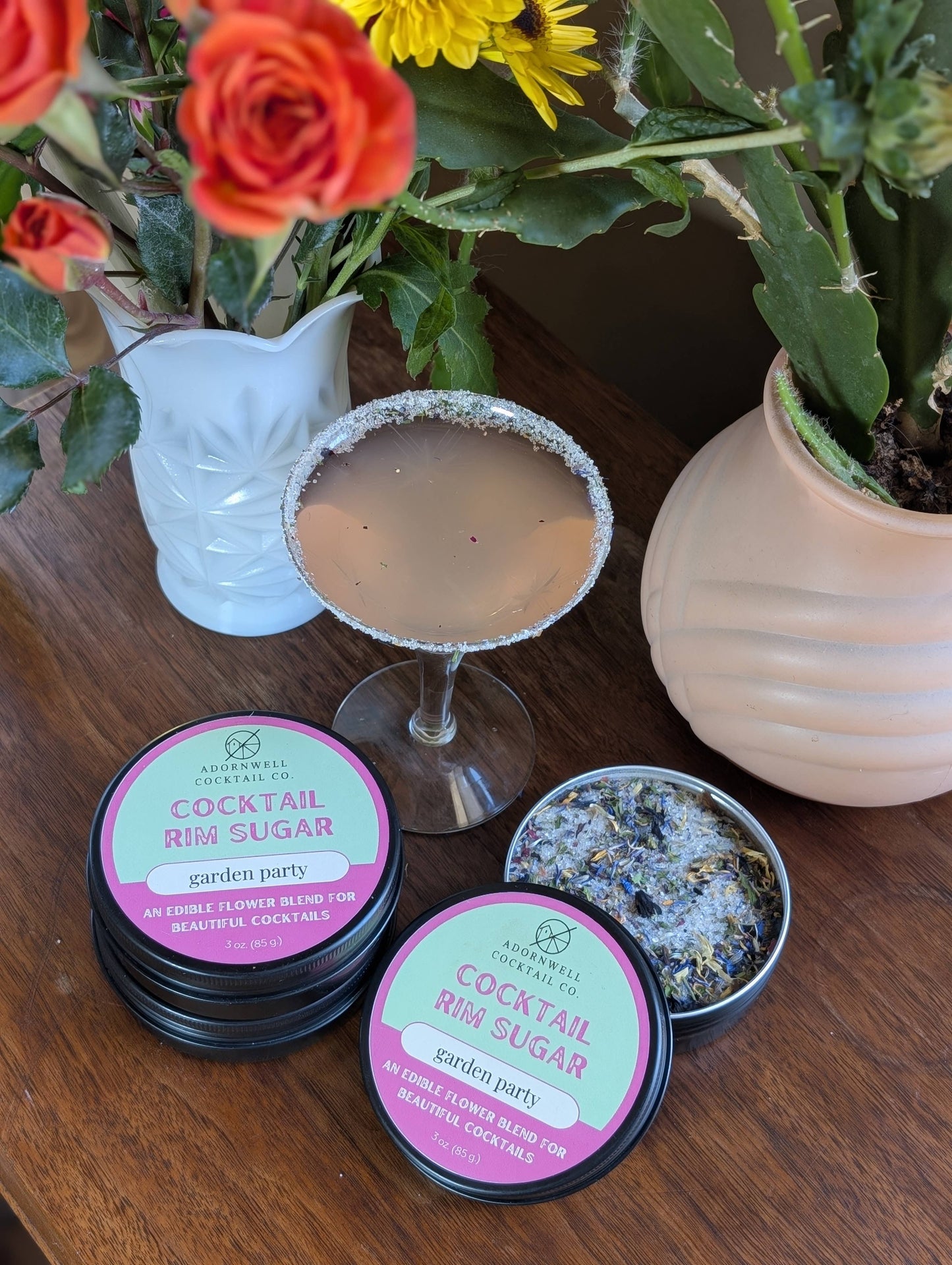 Adornwell Cocktail Co. - 3 oz. Garden Party Rim Sugar