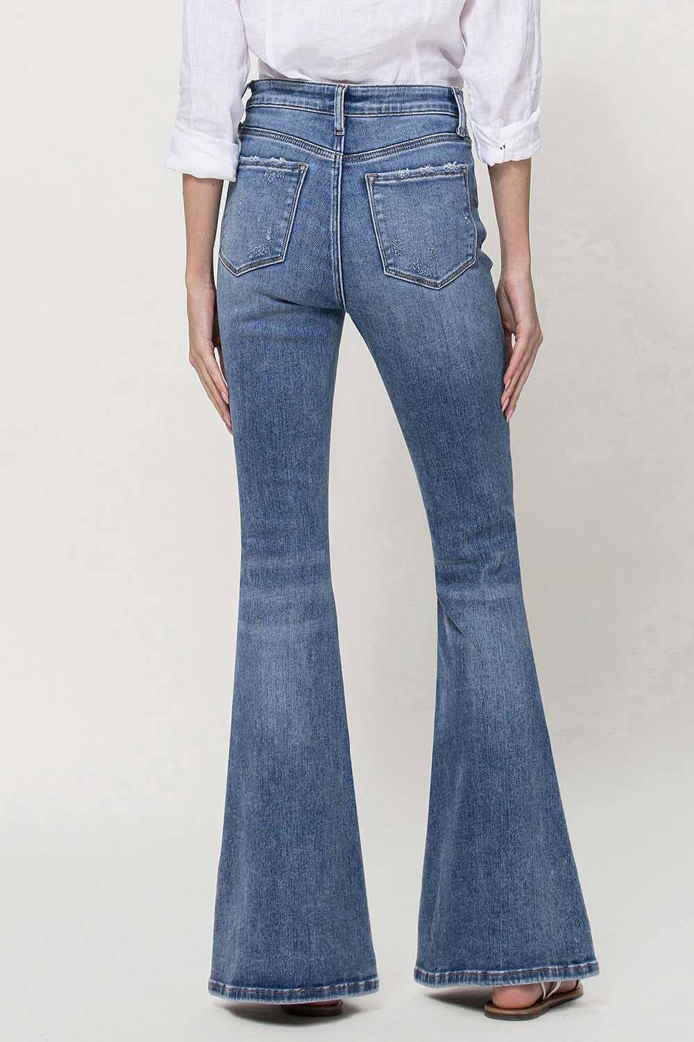 VERVET HIGH RISE LONG FLARE JEANS