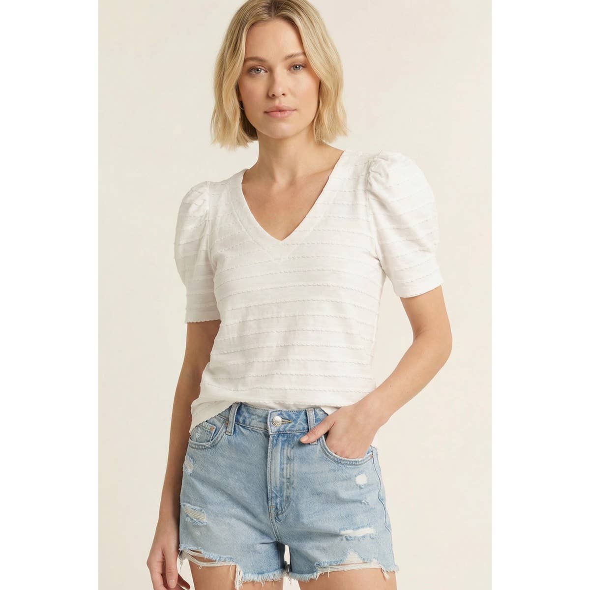 Staccato Texture Striped Top