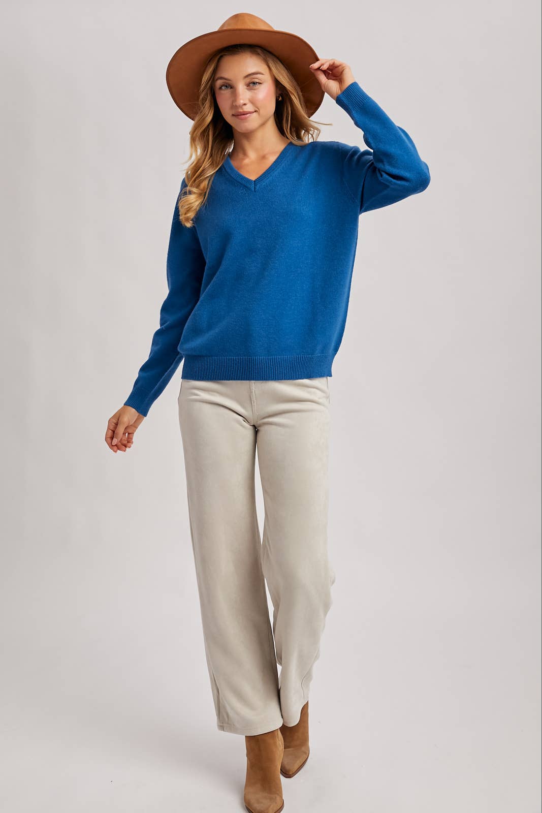 Blu Ivy V-Neck Knit Sweater