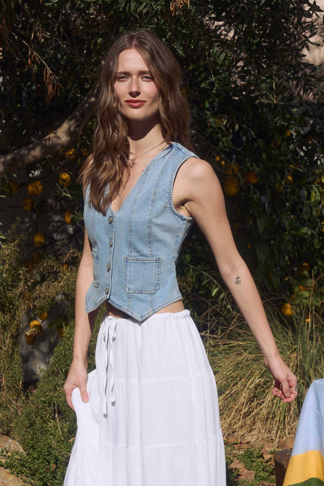 V Beck Button Down Denim Best