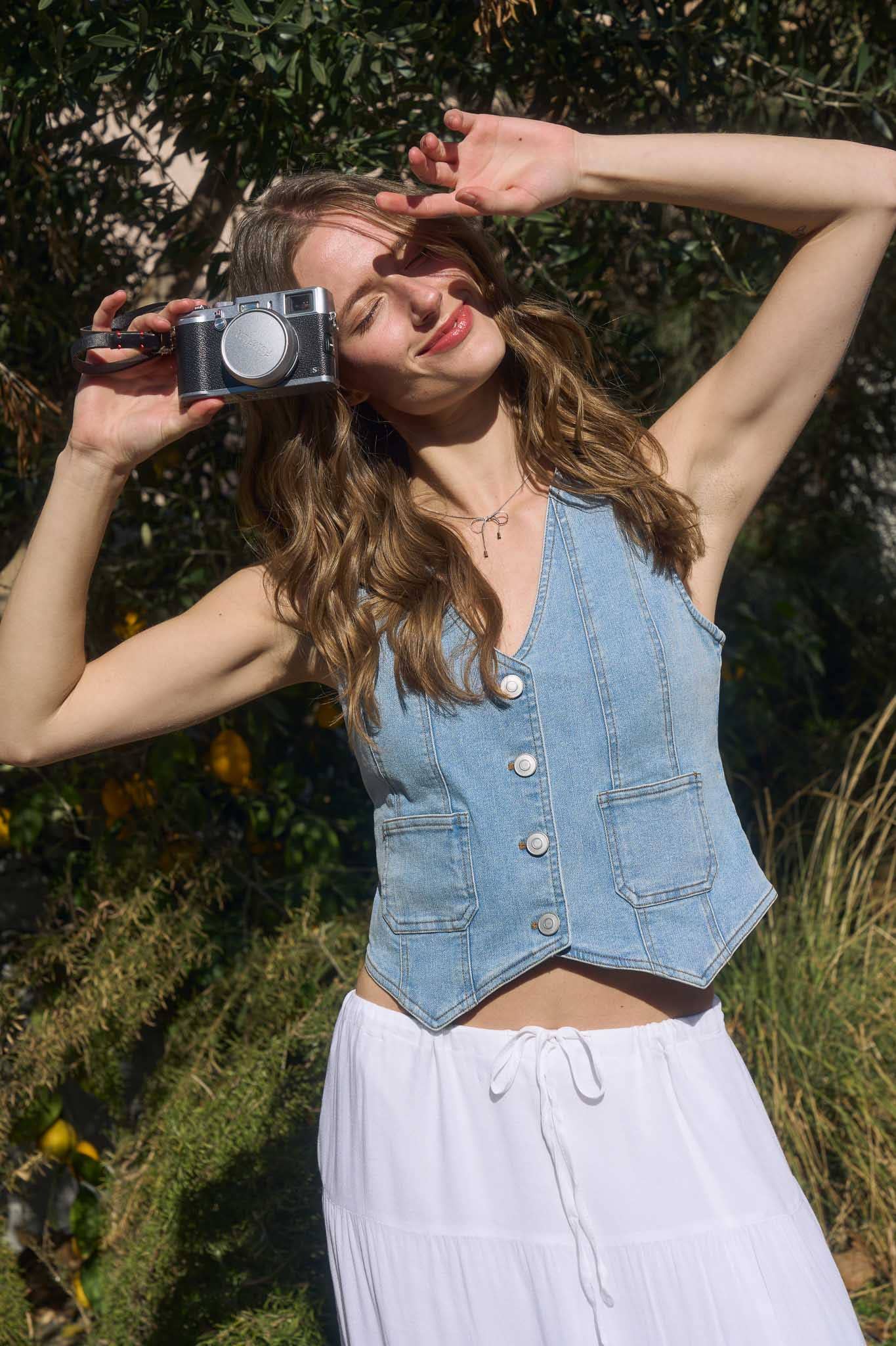 V Beck Button Down Denim Best