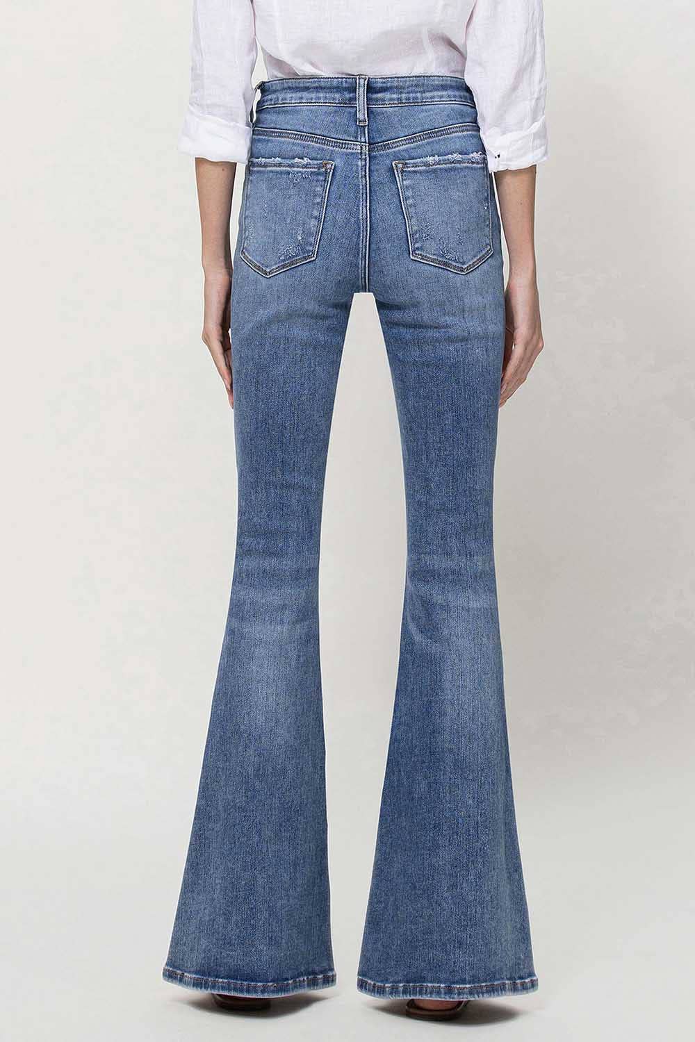 VERVET HIGH RISE LONG FLARE JEANS