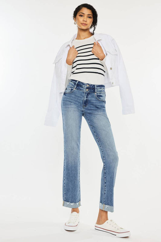 KanCan High Rise Slim Straight Leg