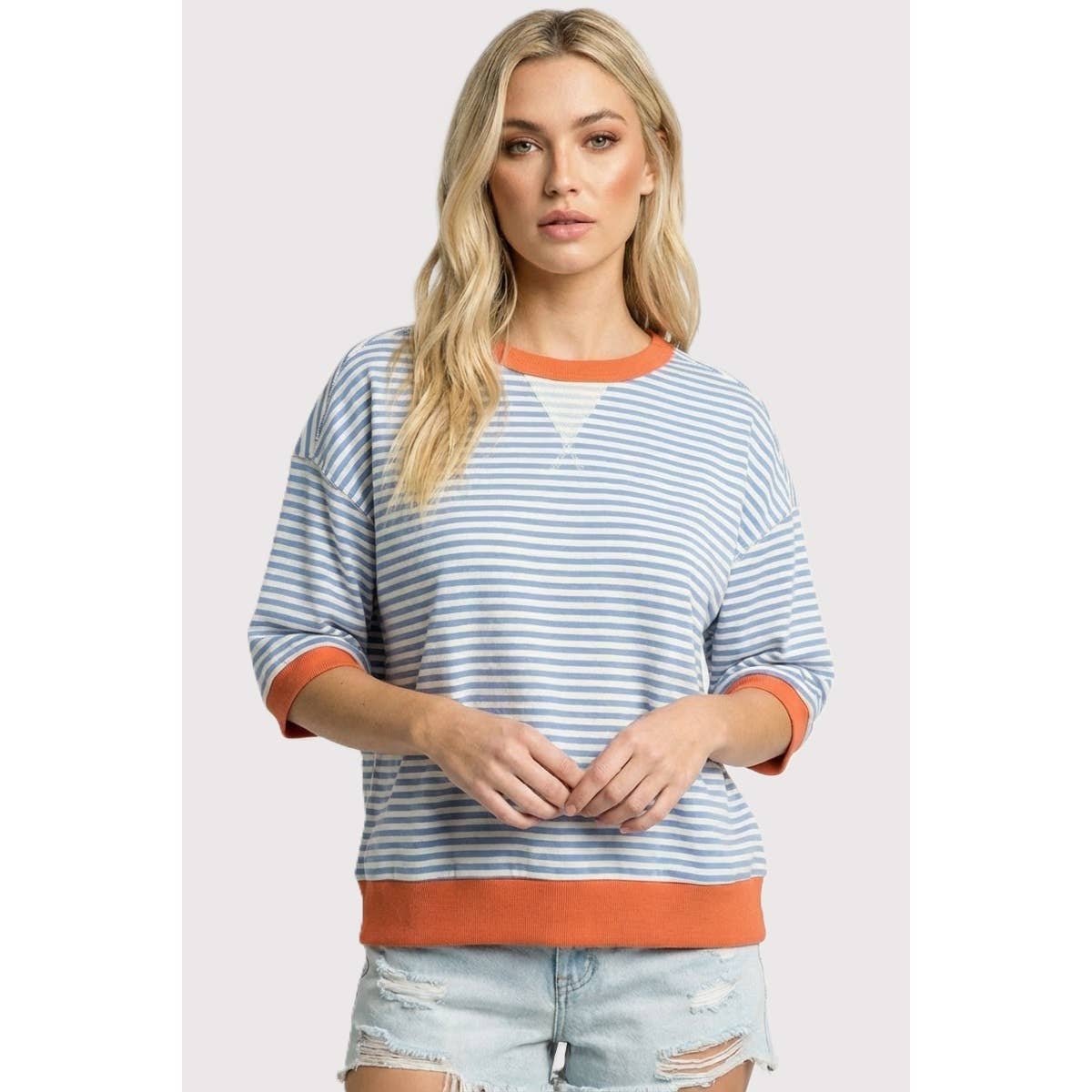 Staccato Contrast Band Stripe Sweater
