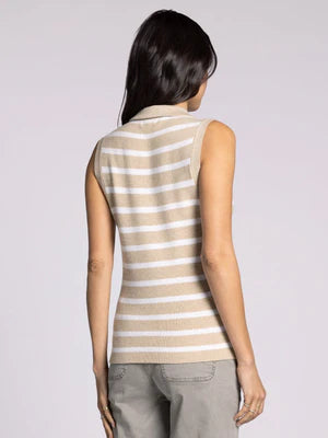 Bella Vest Khaki White Stripe