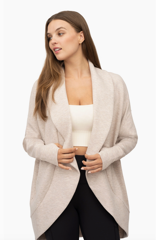 Soft Scuba Cardigan with Side Pockets