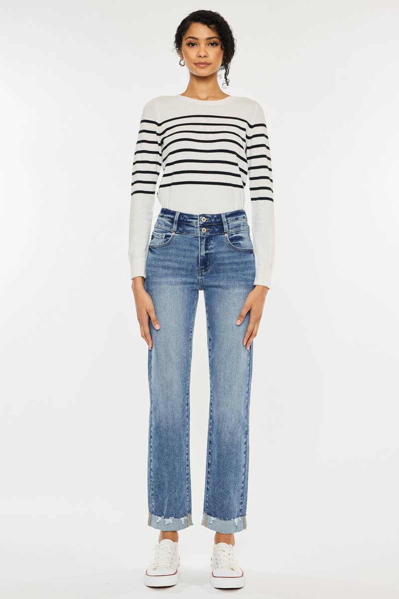 KanCan High Rise Slim Straight Leg