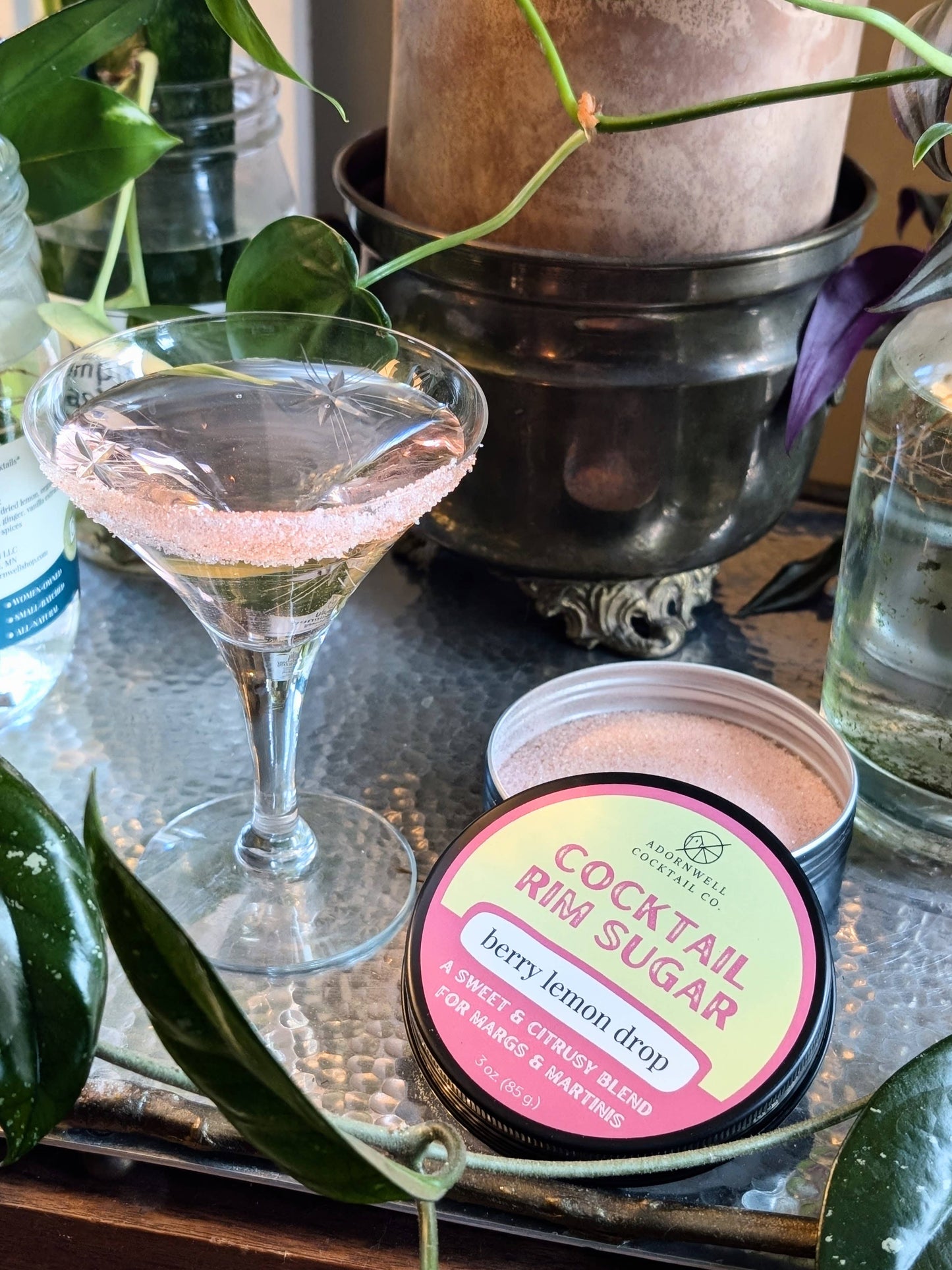 Adornwell Cocktail Co. - 3 oz. Berry Lemon Drop Rim Sugar