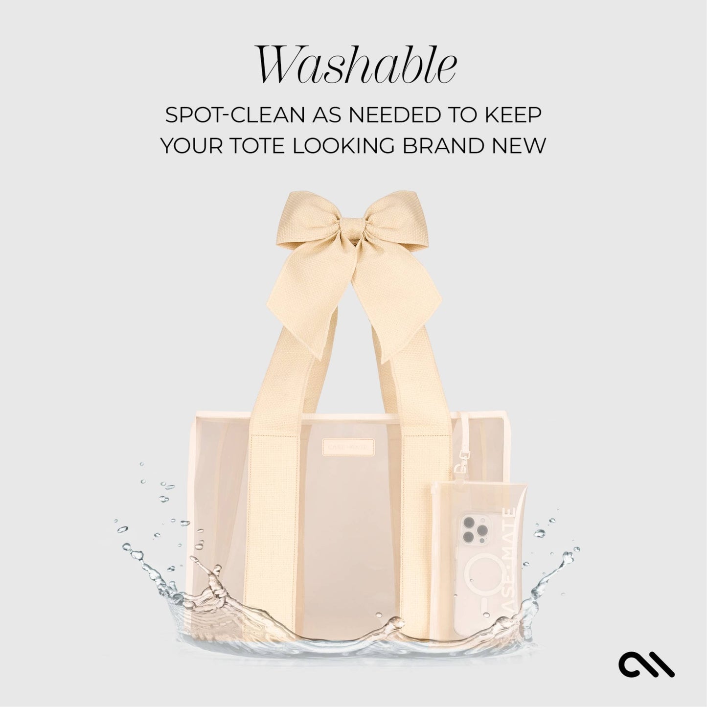 Case-Mate - Case-Mate Ecru Raffia Bow Jelly Tote Bag