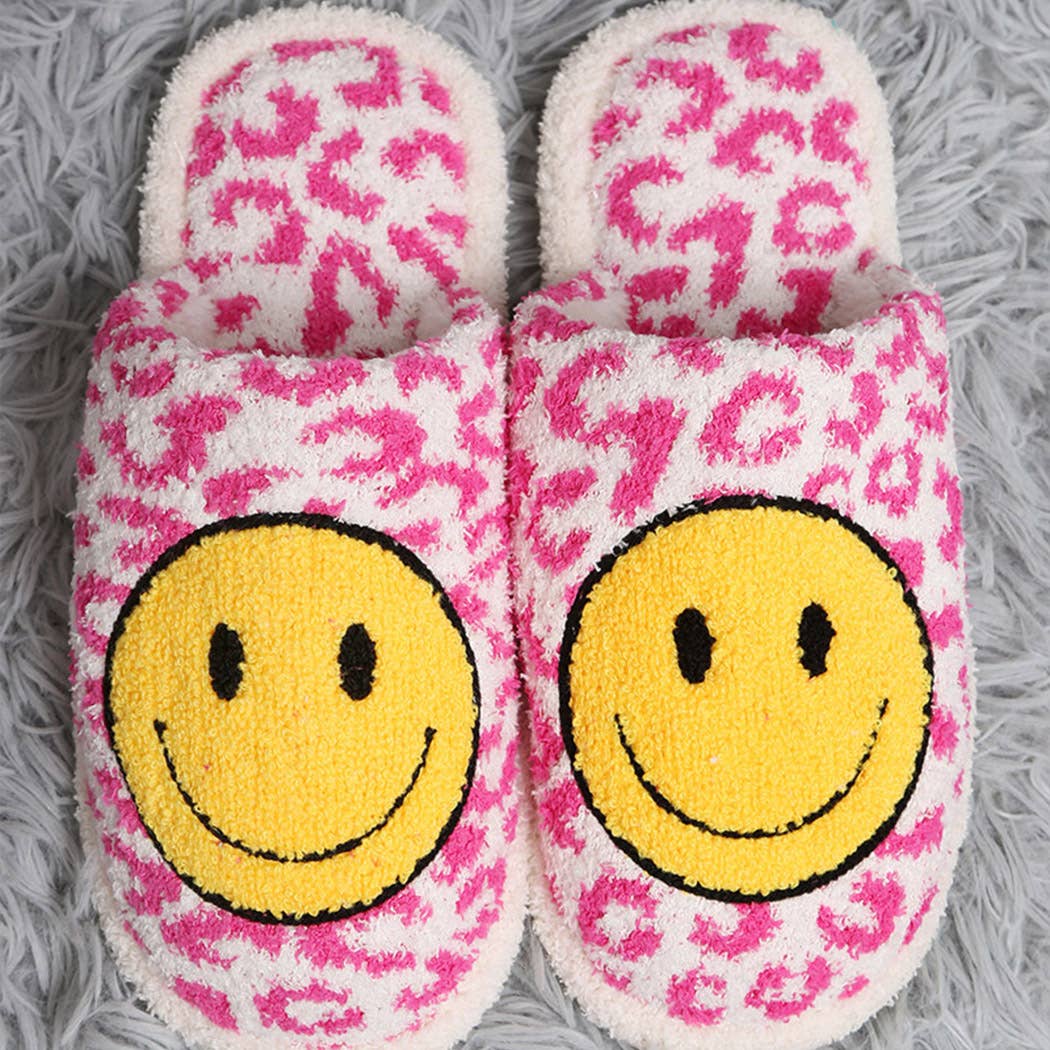 Leopard Happy Face Soft Slipper