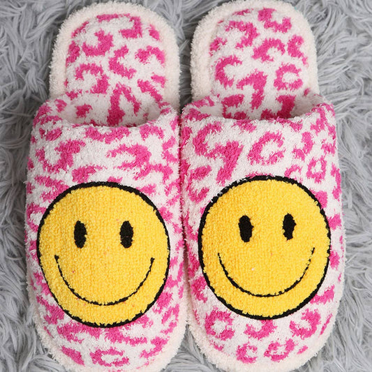 Leopard Happy Face Soft Slipper