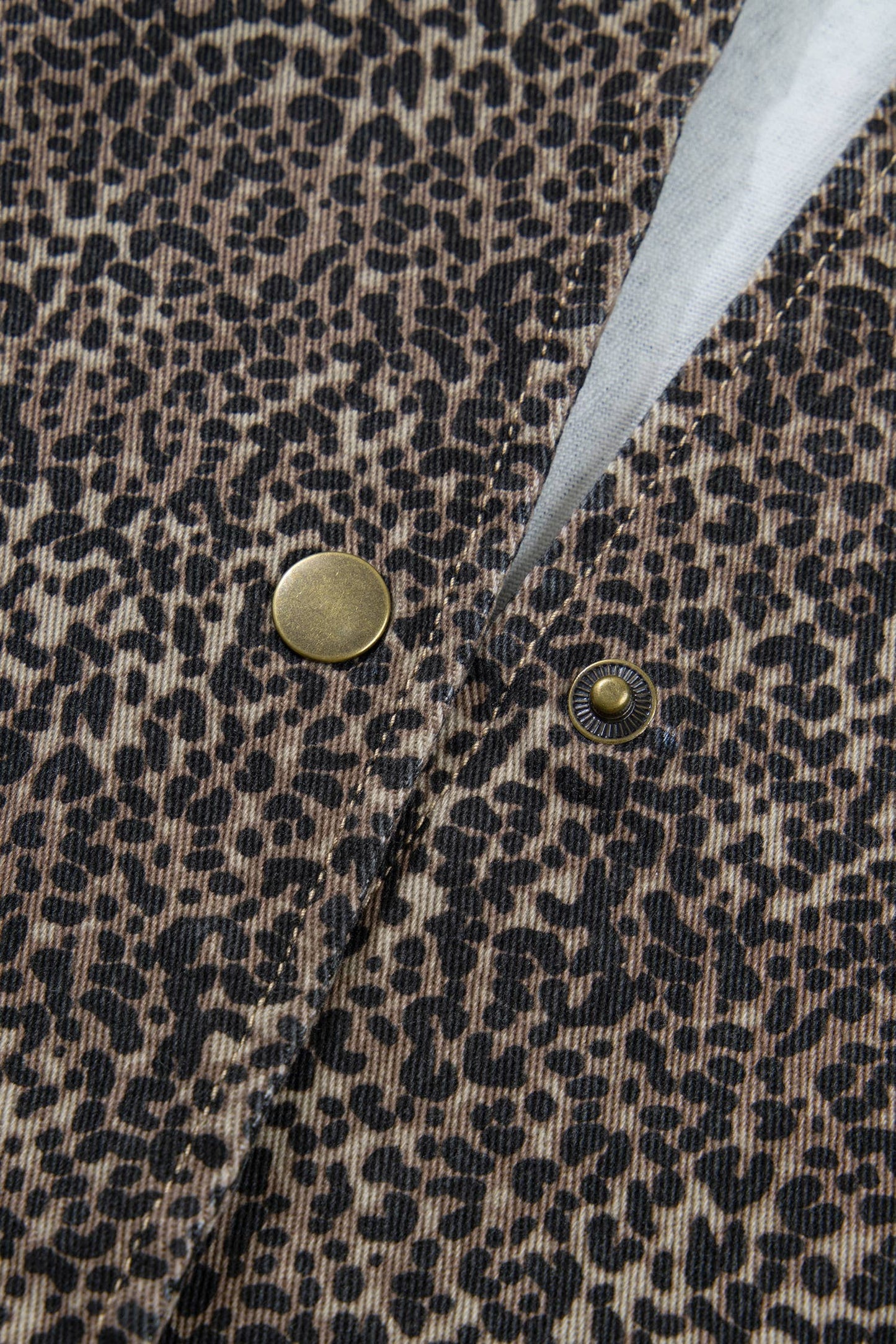 Western Leopard Print Slim Denim Vest